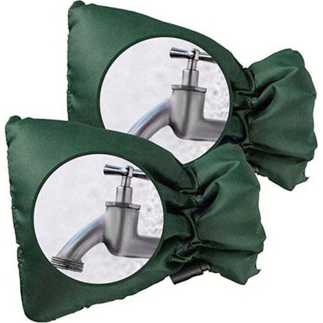 Pack de de 2 housses de protection pour robinet extérieur - , XU,Protection épaisse pour robinet extérieur contre le gel - Imperméable - Vert - KZQ (1/4)