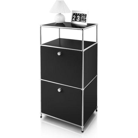 Metallregal Concept Epure MK-120 Aufbewahrungsregal mit verschließbaren Fächern, offenem Fach & Ablage Schwarz