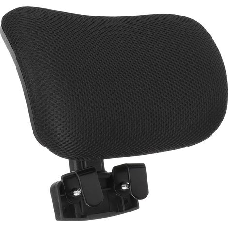 Adjustable office chair headrest attachment for neck support. Removable mesh head pillow for computer chair. (1/5)