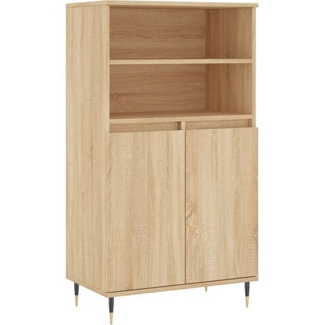Aparador cómoda mueble de almacenaje organizador para cocina salón salón alto Sonoma 60 x 36 x 110 cm madera de ingeniería marrón 020034078