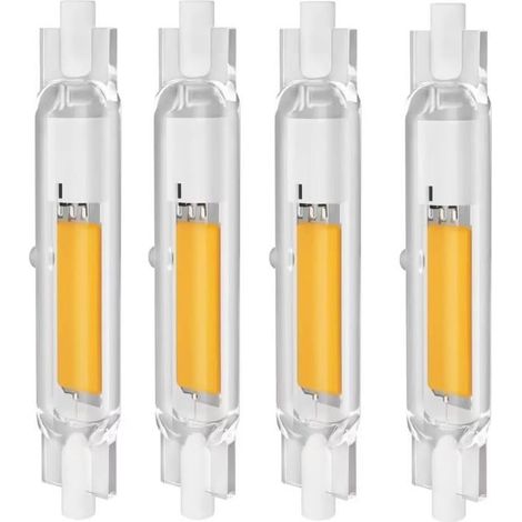 Ampoule LED R7S 78 mm 220 V 10 W à intensité variable, blanc naturel 4000 K, 1000 lm, remplace les ampoules halogènes J78 100 W et 150 W, lot de 4 (1/5)