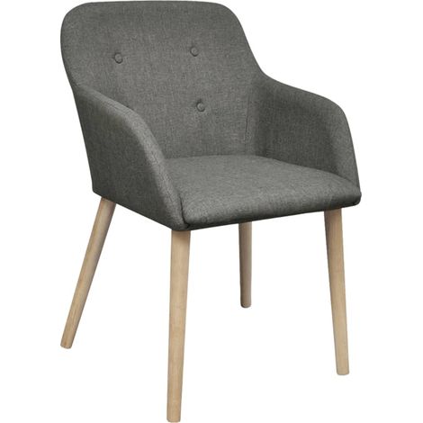 Maison Exclusive - Sedie da Pranzo 2 pz Grigio Chiaro Tessuto e Massello di Rovere