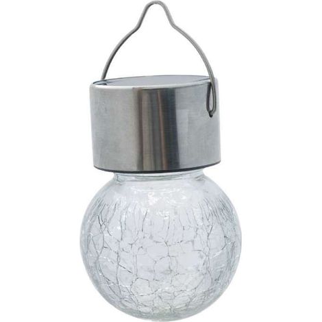 Lampe solaire à suspendre - PROVENCE OUTILLAGE - Inox et verre - Énergie solaire - Diamètre 6 cm - LED blanche (1/3)