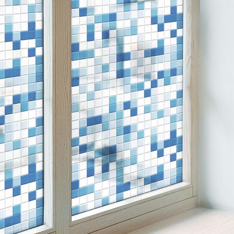 Sichtschutzfolie 50x146 cm Folie für Schlafzimmer PVC Sichtschutz Fenster Milchglas Selbstklebend Blickdicht Dekorfolie Dekorativ Kachelspiel