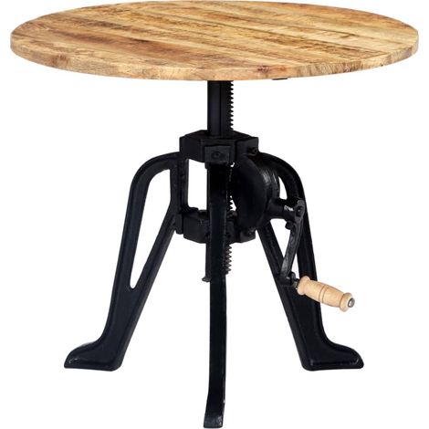vidaXL Tavolino 60x(46-63) cm in Legno Massello di Mango e Ghisa (1/5)