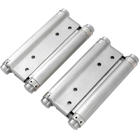 Zoll (150 mm) Doppelwirkende Federscharniere, 1 Paar mit Schrauben, Edelstahl-Doppelschwingtürscharniere für Innen- und Außentüren von Küchen und Cafés, 54611060