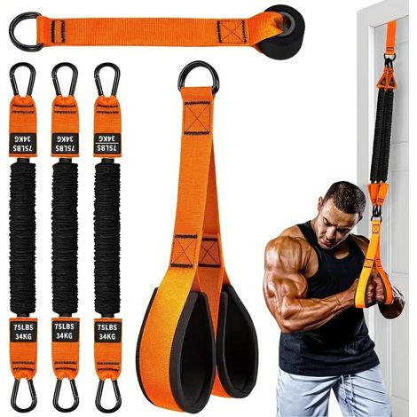 (Orange) Ceinture d'exercice, équipement de fitness à domicile, corde élastique (1/5)