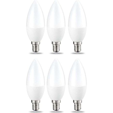 Dimmable E14 LED Candle Bulb, 5W Equivalent to 40W, Cool White 5000K, 470lm, B35 Candle Bulb with Small Screw Base, Dimmable Lamp 220-240V, Pack of 6 - RAPANDA (1/4)