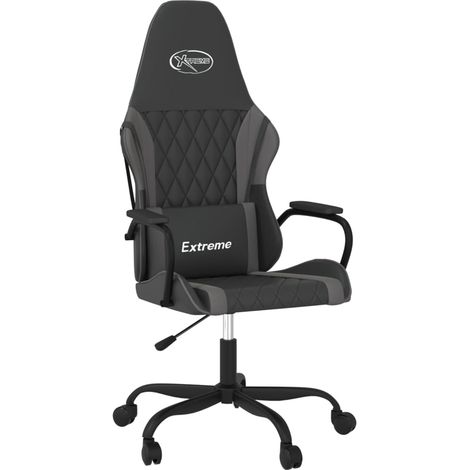 Maison Exclusive - Sedia da Gaming Nera e Grigia in Similpelle