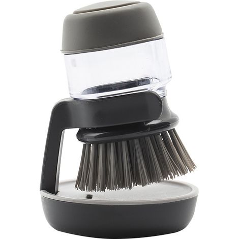 Brosse à casserole à savon liquide, nettoyage de cuisine domestique, détartrage, vaisselle, sans huile, 1 pc (gris) (1/5)