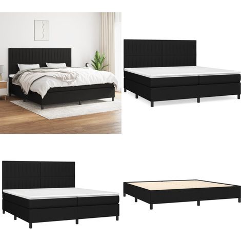 Boxspringbett mit Matratze Schwarz 200x200 cm Stoff - Boxspringbett - Doppelbett - Schlafsystem - Bettrahmen - Matratze - Home & Living