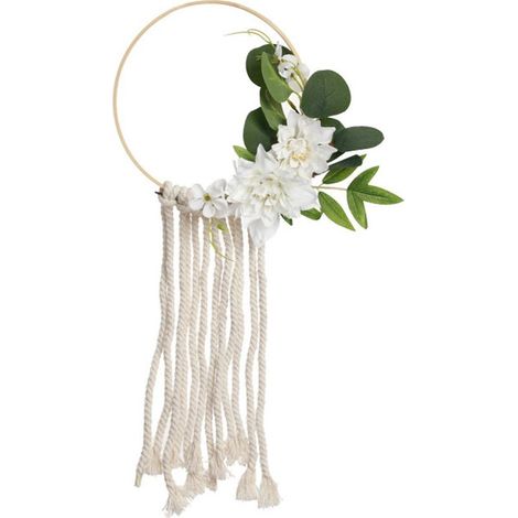 pièce (6114 Blanc) Couronne de fleurs artificielles décorative pour la maison, anneau de porte, ornement mural décoratif, pendentif artisanal, accessoire de photographie (1/2)