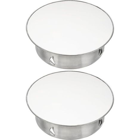 Lot de 2 Bouchon pour Tuyau de Poêle, Cache-trou de cheminée, Cache Tuyau, Couvercle De Trou De Cheminée,Bouchon Cheminée Perforé en Acier Inoxydable Ø 100 mm Profondeur 42mm, argent (1/5)
