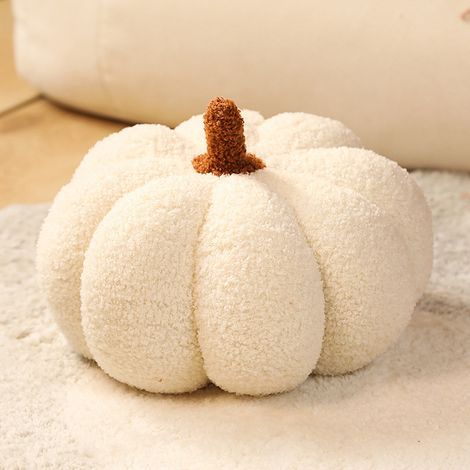 Coussin en peluche citrouille d'Halloween - Cadeau doux pour la décoration intérieure, cadeaux de fête (28 cm, blanc) (1/4)