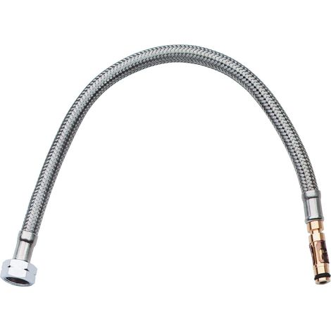 Tuyau de pression flexible - 1 unité - Chrome StarLight durable - Filtre intégré anti-sable - Pour robinetterie cuisine et salle de bain - Longueur standard (1/4)