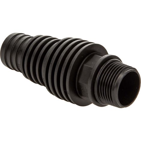 tecuro gerade mehrstufige Schlauchtülle Ø 25/32/40 x AG 3/4 Zoll, O-Ring NBR, PP schwarz (1/5)