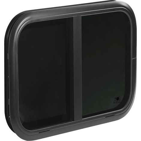 Fenêtre coulissante horizontale pour camping-car 23,6 x 11,8 po, en verre trempé résistant aux UV avec moustiquaires amovibles, noire. Épaisseur de mur applicable : 33 à 38 mm / 1,3 à 1,5 po. (1/5)