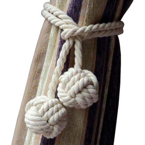 Embrasse De Rideau - Corde En Tissu 125 Cm - Pour Rideaux Intérieurs Salon Chambre Bureau - Lot De 2