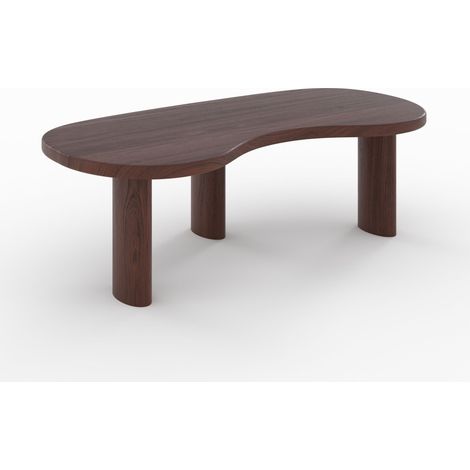 Mesa baja orgánica de madera maciza de mindi oscuro - Brandan