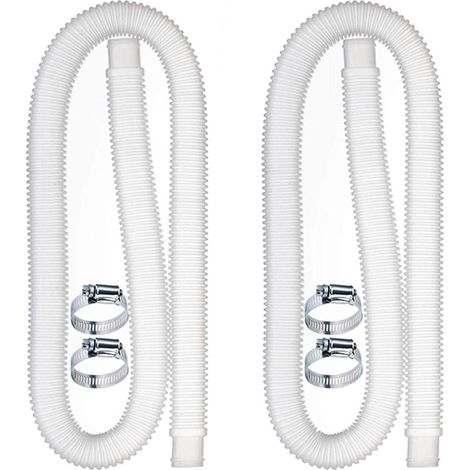 Tuyau de Remplacement pour Piscine, Accessoires de Tuyau de Pompe à Filtre avec 4 Clips Métalliques, Tuyau de Piscine Long de 59x1.25 Pouces pour Pompe, Accessoires de Piscine-Fei Yu (1/6)