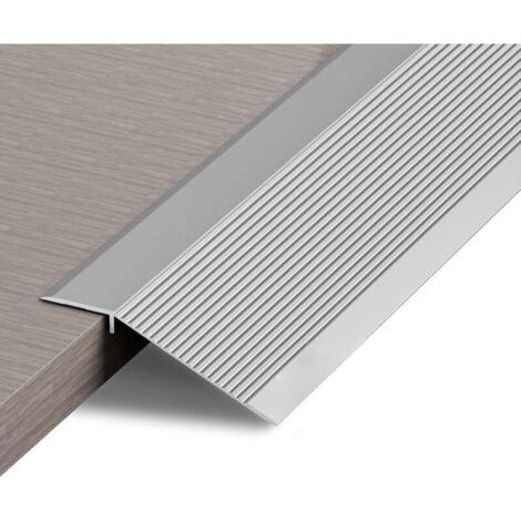 Bandes de transition de sol, bandes de seuil, rampes pour carrelage et sols composites, disponibles en hauteurs de 10 à 35 mm (argent, 0,9 m).