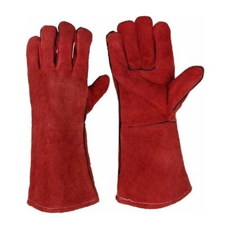 Gants en cuir de haute qualité, résistants à la chaleur et aux flammes, parfaits pour la soudure, les poêles à bois, les barbecues et le jardinage. Conçus pour les hommes. (1/5)