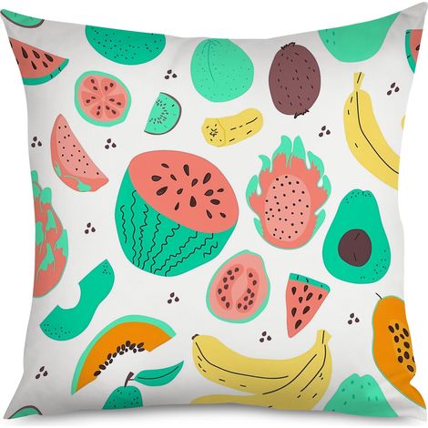 Housse de coussin citron kawaii, fond blanc (1/5)