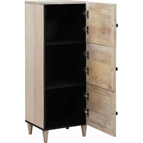 Meubles de Rangement,Haut Armoire Blanc 40 x 33 x 110 cm bois de manguier massif CFW765958 (1/5)