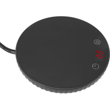 Chauffe-tasse numérique 55°C à température constante avec écran tactile pour bureau, compatible gobelet acier inoxydable, prise UE, noir (1/5)