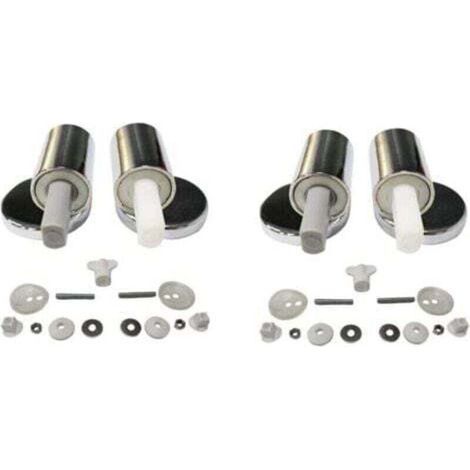 Set of 2 Replacement Kit for Traditional and Contemporary Toilet Seat with Quick Release Soft Close Hinges, Top Fixing Hinges (1/4)