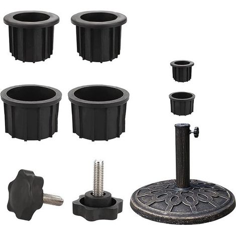 Support de parasol pour balcon et terrasse, fixation sans pied en acier inoxydable, pince réglable pour balustrade, compatible chaise et boîte de pêche, avec vis, noir (1/5)