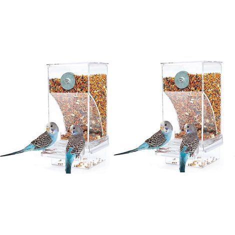 Vogelfutterhäuschen, transparenter Wellensittichfutterbehälter für Vogelkäfige