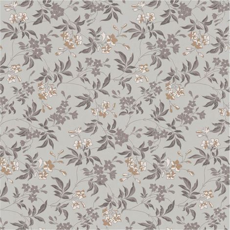 Flowers wallcovering wall Profhome 390632 non-woven wallpaper smooth with floral ornaments matt grey golden brown white black 5,33 m2 (1/5)