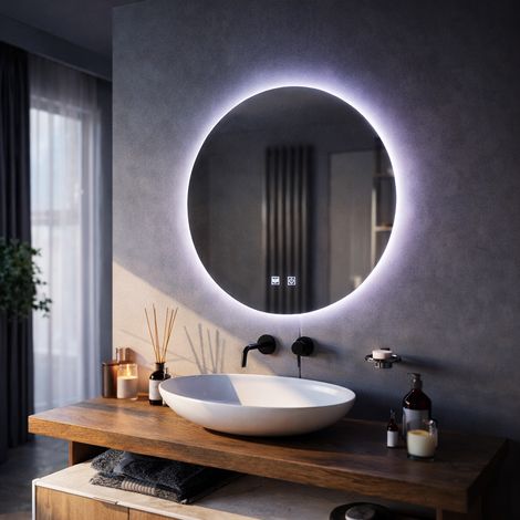 Miroir LED Rond 60 Touch Systeme Desembuage Lumiere Froide 6000K (1/3)