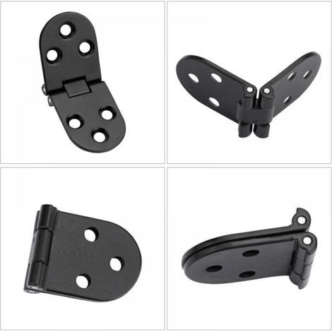 BUNTHAUS Lot de 4 charnières rabattables à 180 degrés en alliage de zinc à bords arrondis pour tables pliantes, armoires, penderies, portes, bois, boîtes en bois, peinture en aérosol antirouille et du