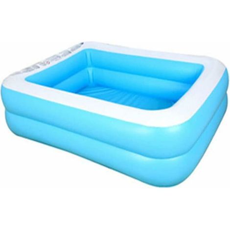 MINKUROW Aufblasbarer Pool für Kinder, Aufblasbares dickes PVC, Schwimmzentrum für Kleinkinder und Erwachsene, verdickter Swimmingpool für den Garten, Sommer-Poolparty (128 cm/rechteckig)