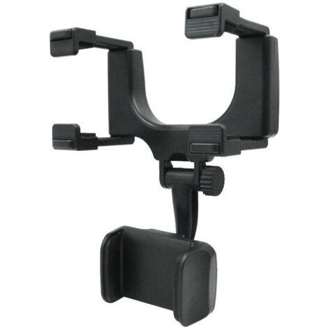 1 Pièce Support de téléphone portable Matériau Plastique Universel Support de miroir de voiture Support de téléphone portable Support Simple Clip pour GPS Smartphone Noir (1/5)