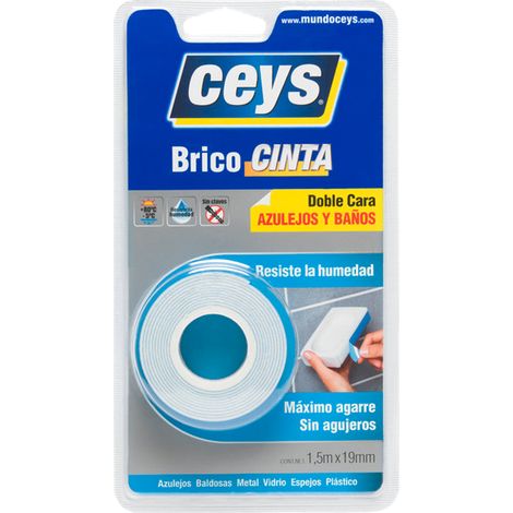 Cinta Adhesiva Impermeable CEYS Bricocinta para Azulejos y Baños 1,5m 507540 (1/4)