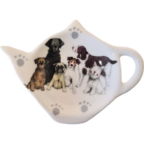 Coupelle pour sachets de thé en porcelaine - Chiens - Alex Clark (1/2)