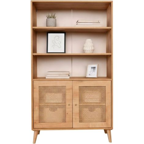 Dmora - Credenza Skopje, Buffet da soggiorno, Madia da salotto, Dispensa da cucina, 90x40h110 cm, Quercia