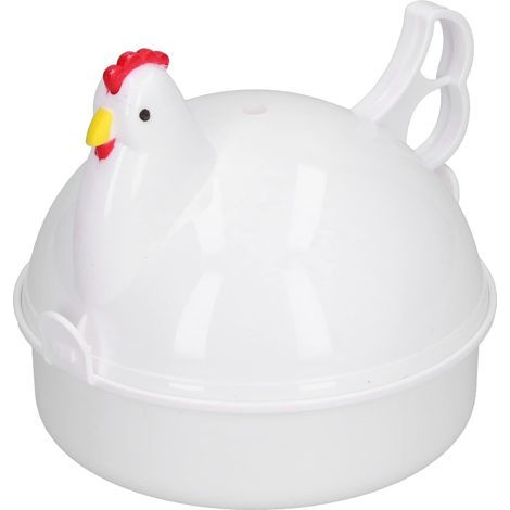 Rapid Microwave Egg Cooker with Anti-Scald Chicken Design, Cooks Soft-Boiled or Hard-Boiled Eggs in Minutes, BPA-Free Egg Poacher for Healthy Breakfasts, Made of PP and Aluminum (1/5)