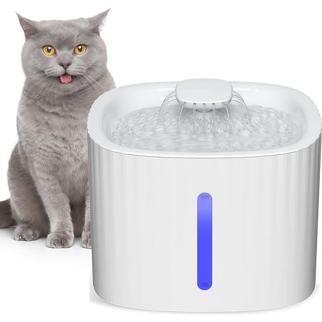 Fontaine à Eau pour Chats et Chiens Pompe Intelligente 30dB LED 2 Modes de Flux Filtration Couches 3L (1/5)