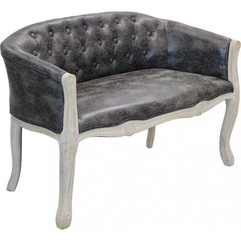 Divano Coleman 107x61x70 h cm in Similpelle Grigio scuro (1/5)
