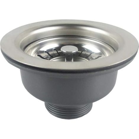 Bonde d'évier Ulisem sans trop-plein, panier inox ø 110 mm 1½", inox + ABS, bonde + panier (1/4)
