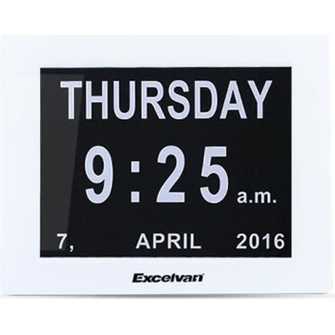 EXCELVAN 8 \" Horloge Calendrier Numérique avec Date Jour et Heure (1/4)