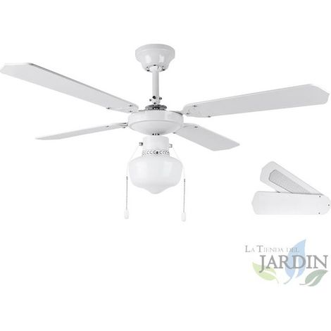 Ventilateur de plafond Orbegozo avec éclairage 105 cm  4 pales réversibles  3 vitesses  blanc