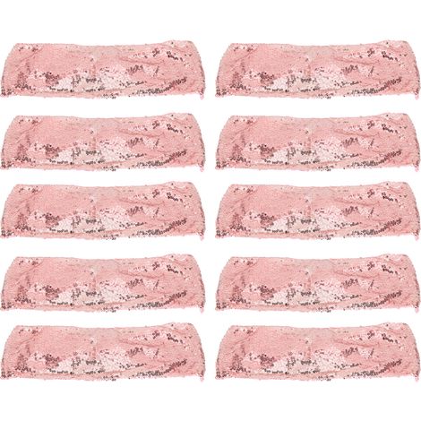 10 Pièces Bande Élastique de Sangle de Chaise avec Fermoir Ajustable pour Cérémonies - Doré Rose (1/5)