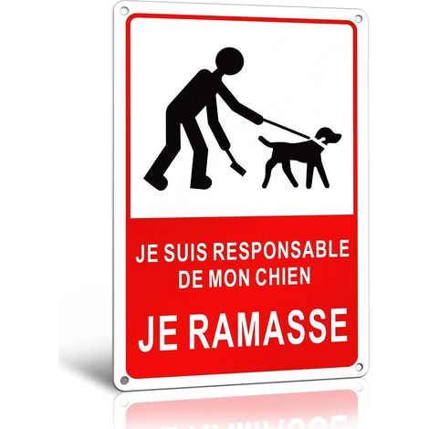 3020CM Panneau Chien Crotte,je Suis Responsable de Mon Chien - Déjection Canine, Panneau pour Ramasser les Crottes de Chien Métal, Résiste aux Chocs et Intempéries. Idéal pour Parcs, Jardins, Espaces (1/5)