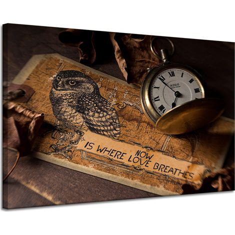 Leinwanddruck Vintage-Retro-Uhr 120x80 cm
