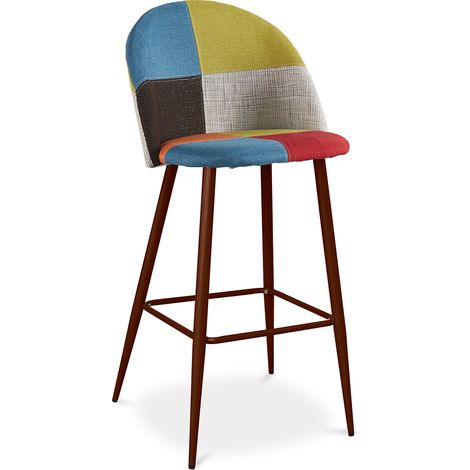 Gepolsterter Hocker im Patchwork-Stil - Skandinavischer Stil - Simona Multicolor